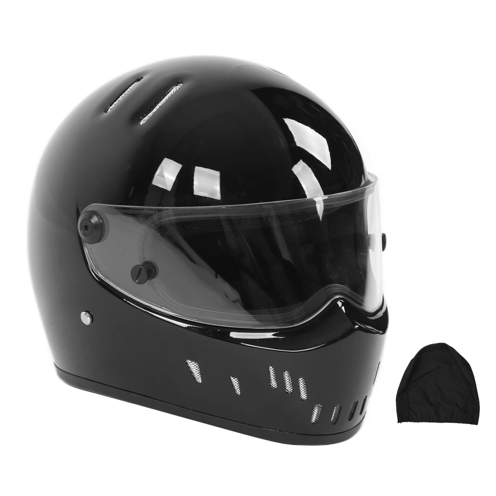 Black Motorcycle Full Face Helmet Motorbike Moped Street Bike Racing Helmet for Adult Youth Men and WomenXL