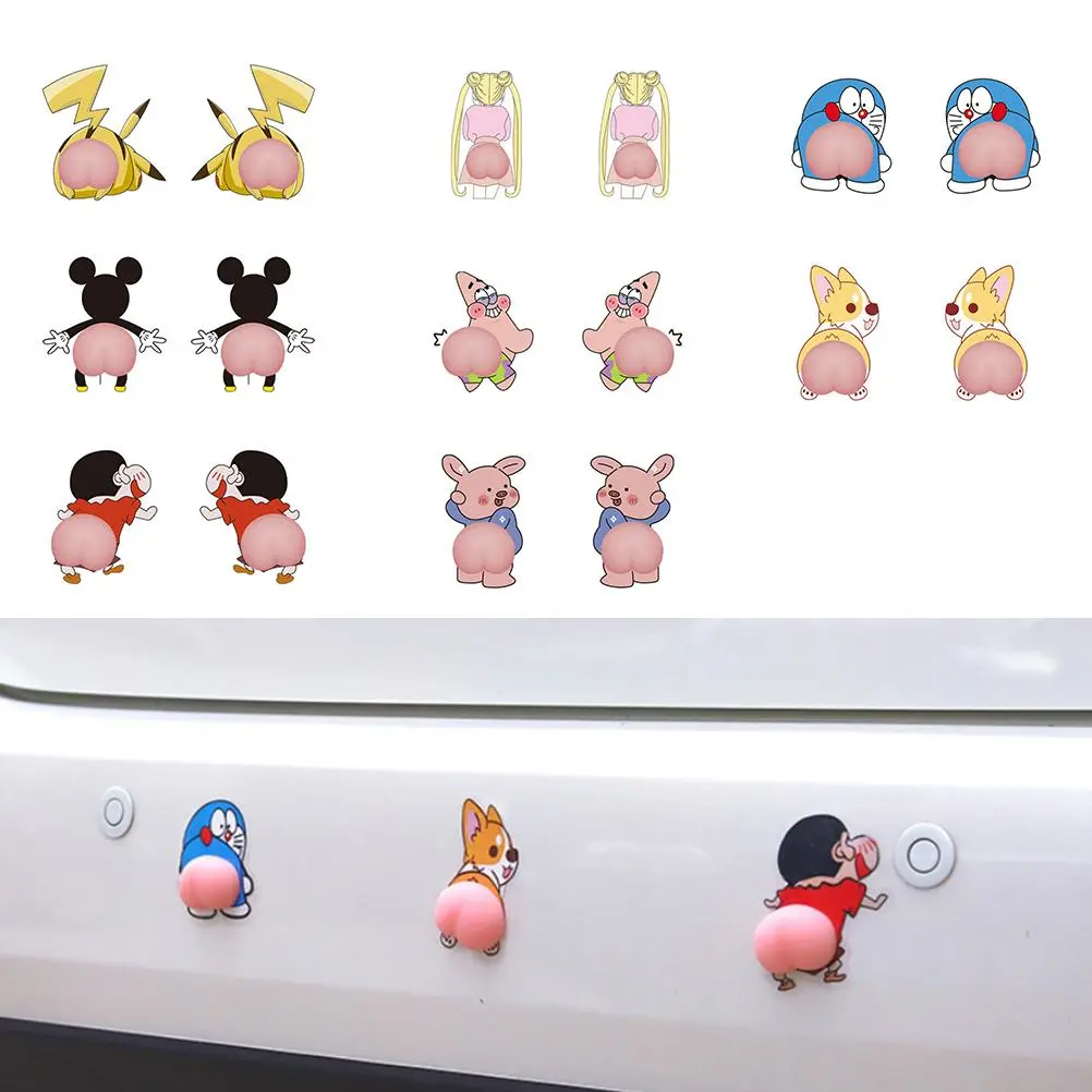 Cartoon Car Sticker Supplies Anti Collision Sticker Waterproof Rearview Mirror Protection Sticker