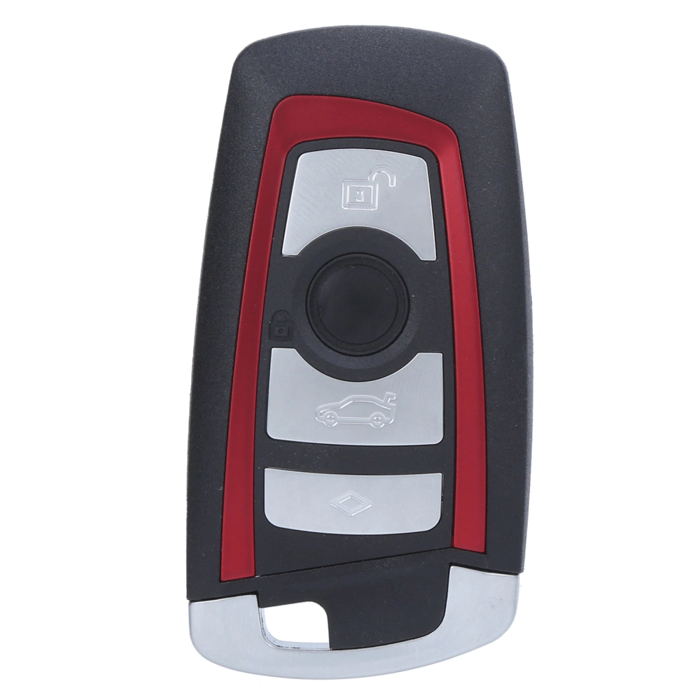 Key Fob Shell Case with Silver Small Key Red/Black Replacement for 550i GT 2010‑20114 Button