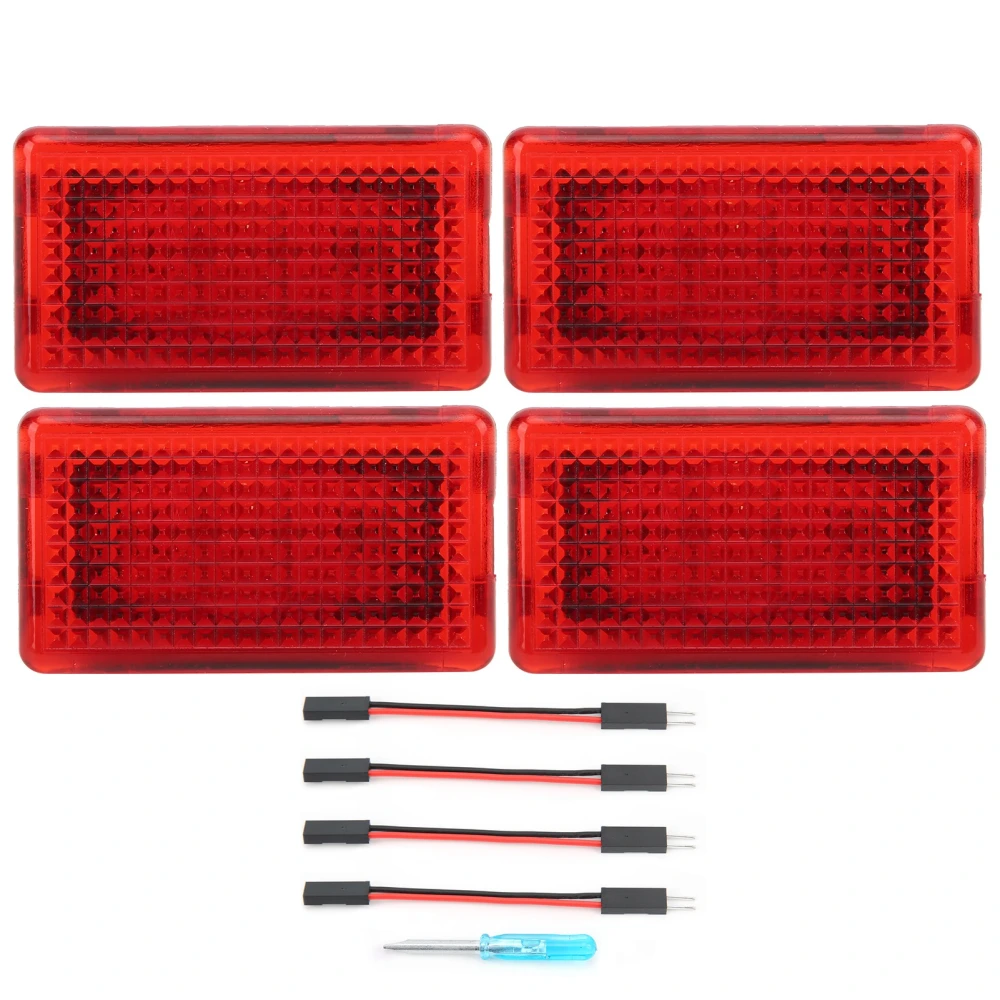 4pcs Car Footwell Light Ultra Bright Atmosphere Lamp Replacement for Tesla Model 3 2018‑2021Red