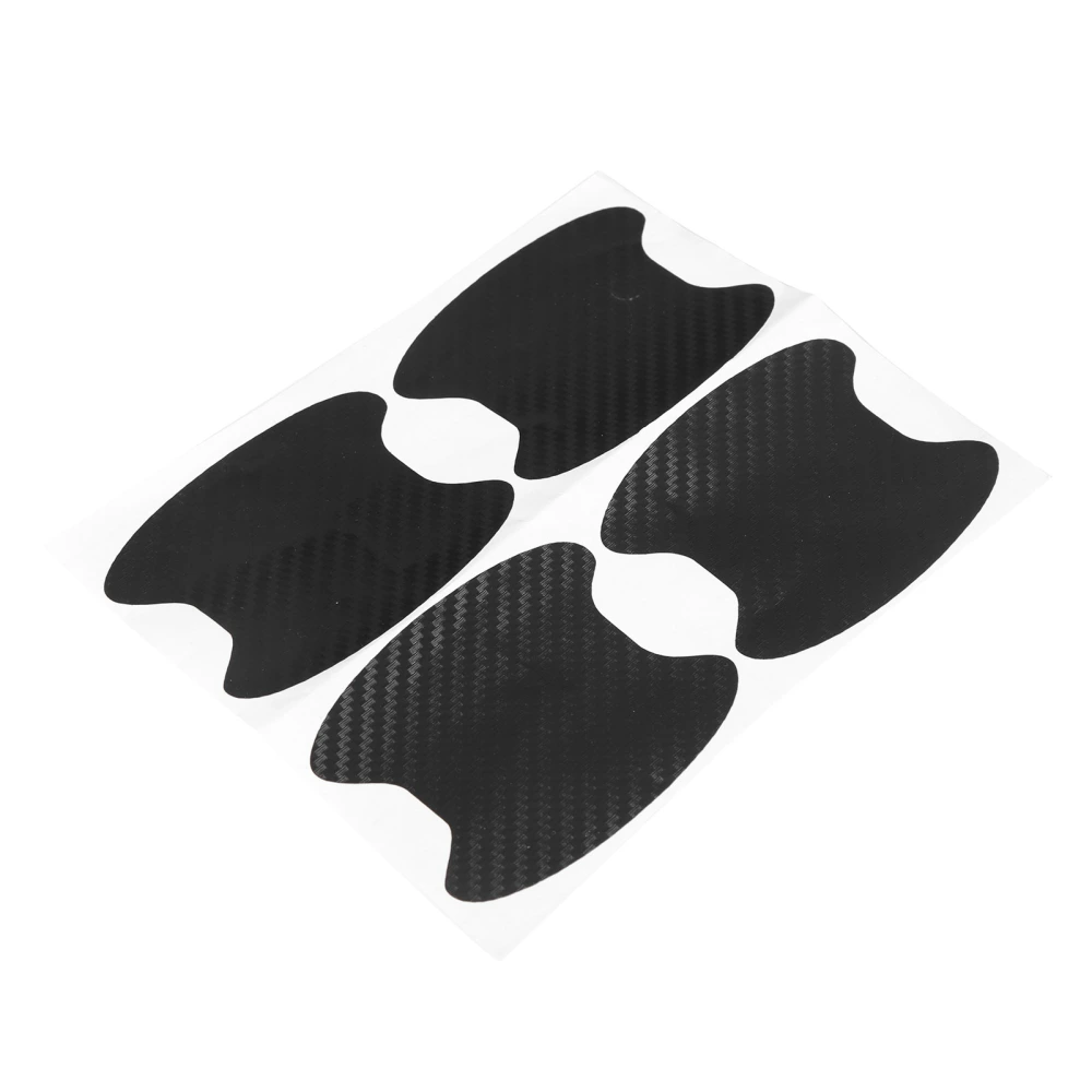 4pcs Door Handle Bowl Cover Trim Carbon Fiber Protector Anti Scratch Stickers for Car Truck Universal(Black )