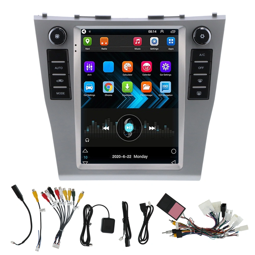 9.7in Car GPS Navigation MP5 Stereo Radio WiFi Hands Free Bluetooth 1+16GB for Android 10.1 Fit for Camry 2006‑2011