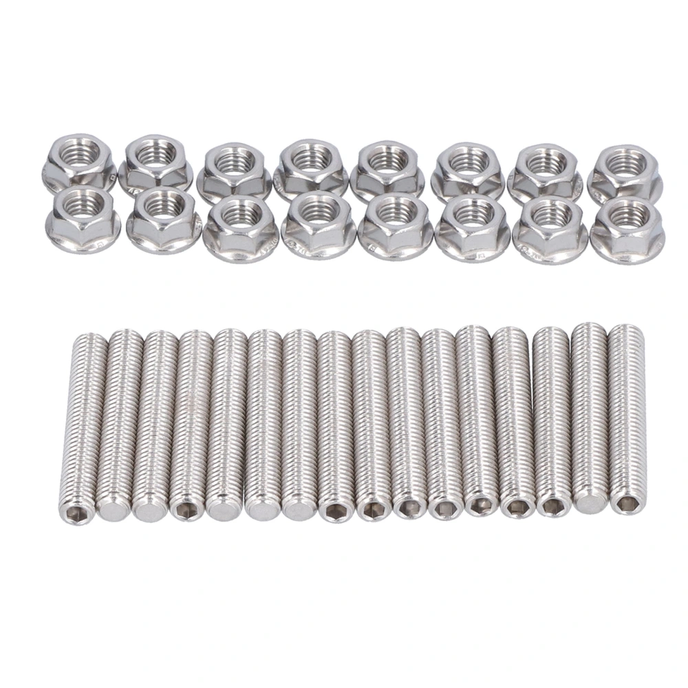 BuyWeek Exhaust Manifold Stud Nuts Kit N811313S431 304 Stainless Steel for FORD 4.6 and 5.4 LITER V8 Engine