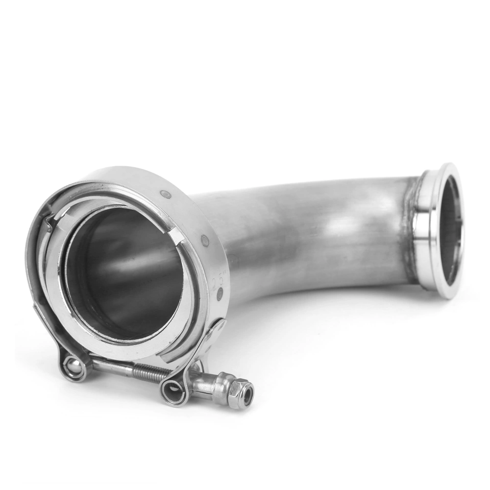 90° Flange Elbow Adapter Downpipe VBand Clamp Stainless Steel 2.5in ID to 3.2in OD