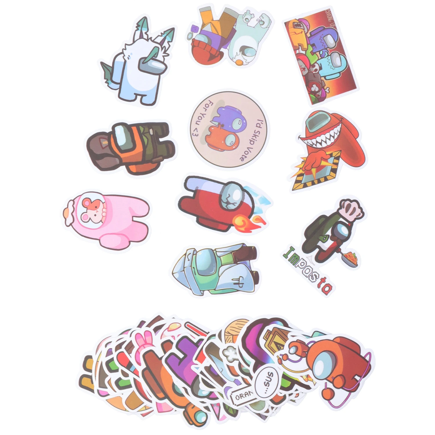 BuyWeek 51pcs Car Mixed Graffiti Stickers Cartoon Ornamental Paster Universal for DIY Skateboard Laptop Luggage
