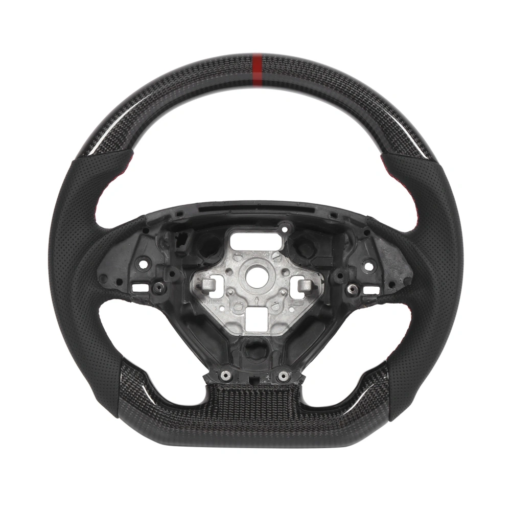 BuyWeek Custom Carbon Fiber Steering Wheel Nappa Perforated Leather Fit for Chevrolet Corvette C7 2014-2019