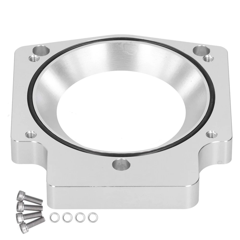 4in Intake Manifold Throttle Body Adapter Aluminum Alloy Spacer Fit for GM LS1 LS2 LS6 LSX LS4Silver