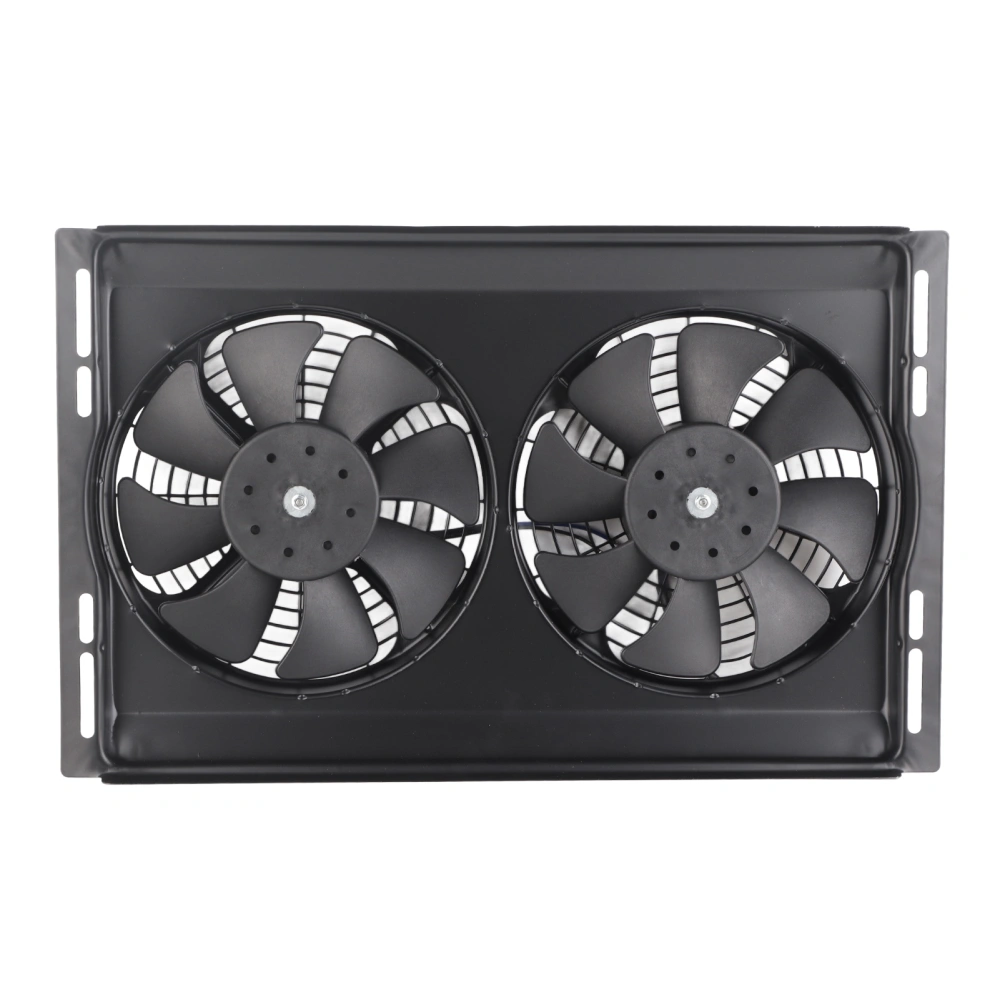 12V 80W Radiator Dual Cooling Fan Iron Frame High Power Water Tank Heat Dissipation Universal Car Modification