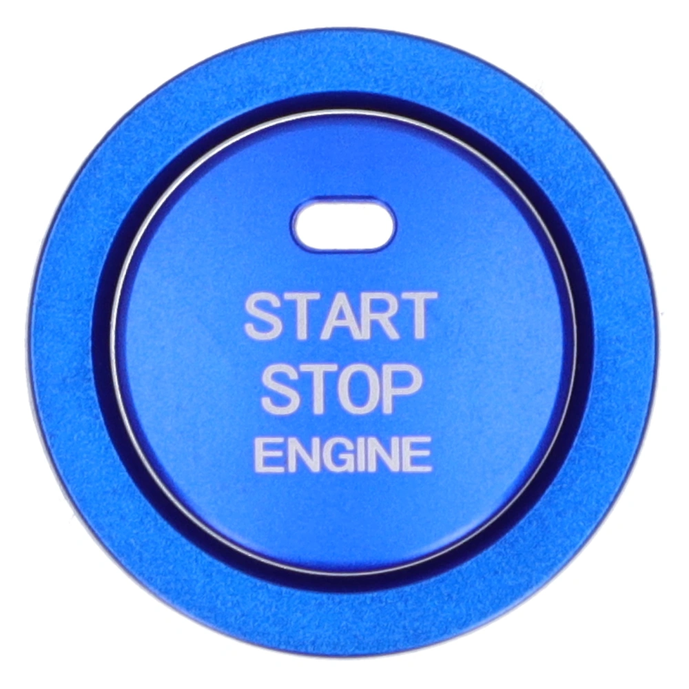 BuyWeek 2pcs Engine Start Stop Button Trim Cover Aluminum Alloy Decoration for Car InteriorBlue