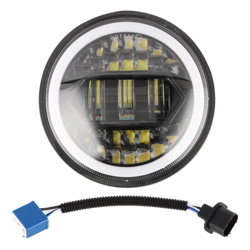 5.75in LED Motorcycle Headlight 20000LM High Brightness IP67 Waterproof with H4-H13 Adapter Cable