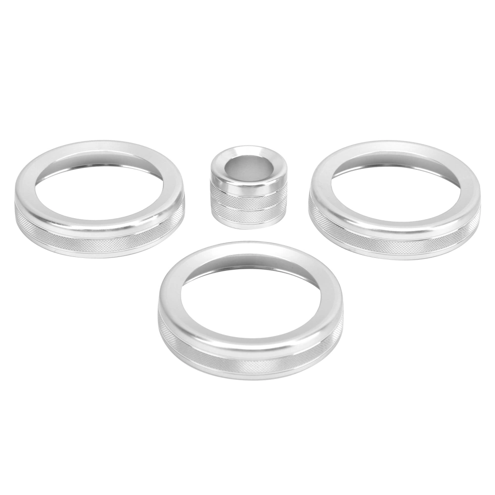 4Pcs A/C Knob Ring Trim Volume Adjuster Decor Fit for Range Rover Evoque 2012-2018Silver