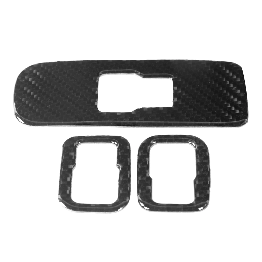 BuyWeek 3pcs Window Switch Button Panel Trim Cover Carbon Fiber Decoration Fit for S60/V60RHD