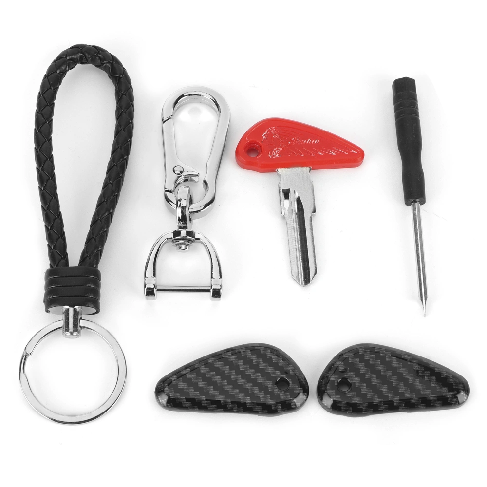 BuyWeek Uncut Ignition Start Key W/Carbon Fiber Style Shell Fit for Indian Scout 1920‑2018 Motorcycle