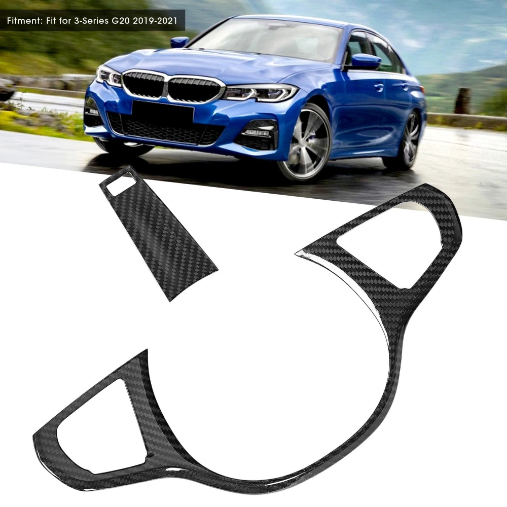 2Pcs Steering Wheel Panel Trim Cover Carbon Fiber Decor Fit for 3‑Series G20 2019‑2021With ACC