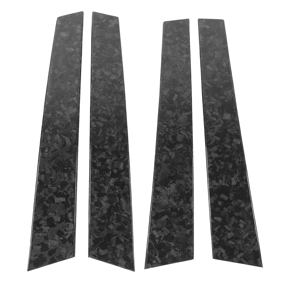 4pcs B-Pillars Trim Carbon Fiber Window Decorative Sticker Fits for Alfa Romeo Stelvio SUV 2015-2020Black Forged Carbon Fiber