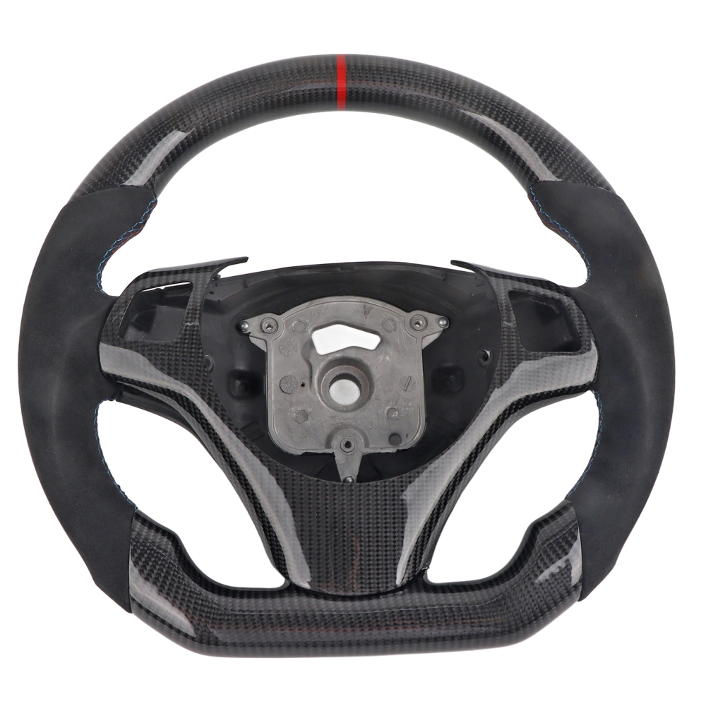 Carbon Fiber Steering Wheel Suede with Red Stripe Fit for 3 Series E90 E92 E93 M3 E82 E88 2006-2013