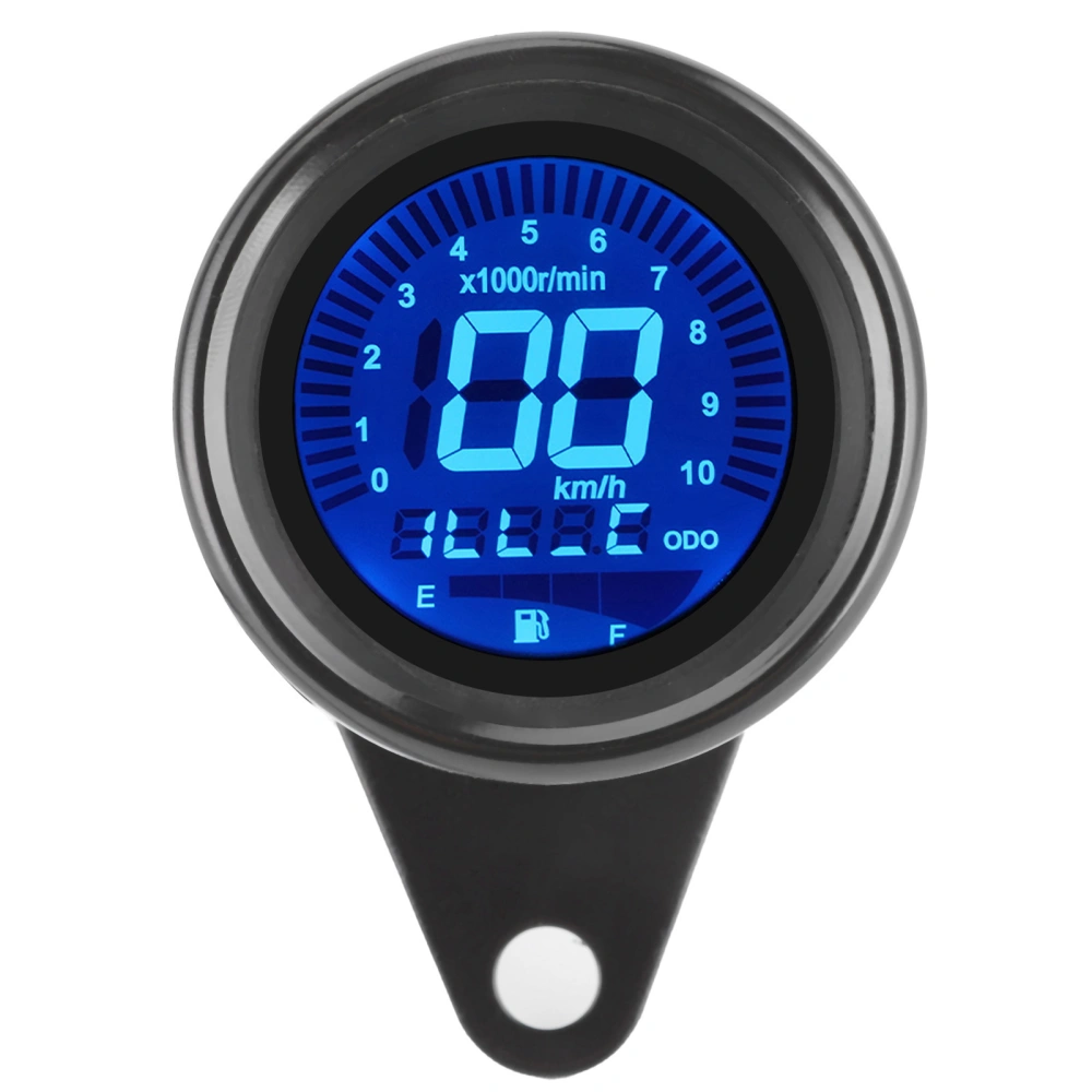 Motorcycle MultiFunctional Meter Tachometer Odometer Fuel Gauge Speedmeter 12V Universal(Black )