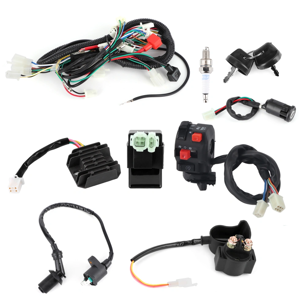 Electric Start Engine Wiring Harness Set Accessory Fit for GY6 125cc 150cc Quad Bike ATV