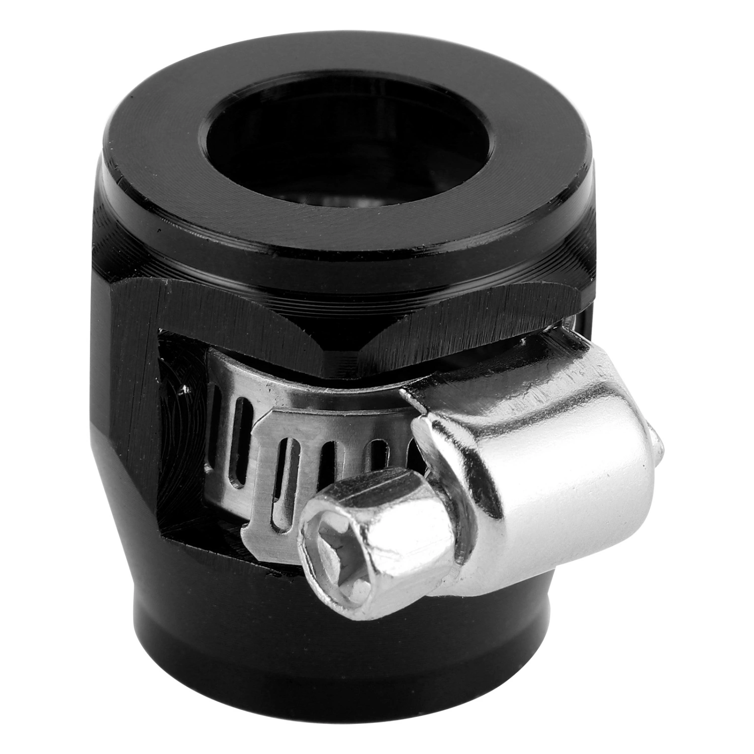 BuyWeek Hose Finisher Clamp Pipe End Cover Fitting Adapter Clip Connector 8AN for Fuel Oil Gas Air LineBlack