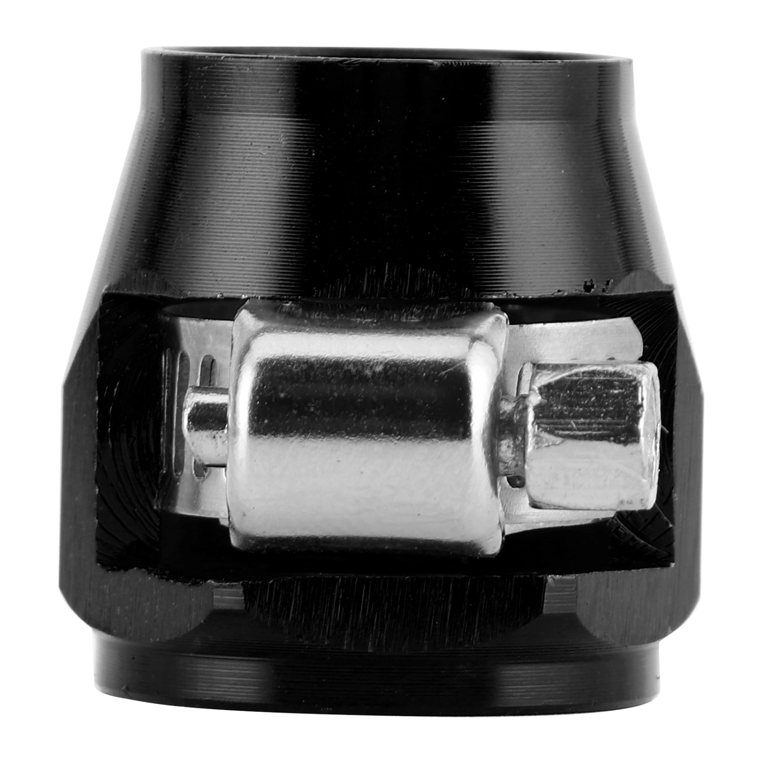 BuyWeek Hose Finisher Clamp Pipe End Cover Fitting Adapter Clip Connector 8AN for Fuel Oil Gas Air LineBlack