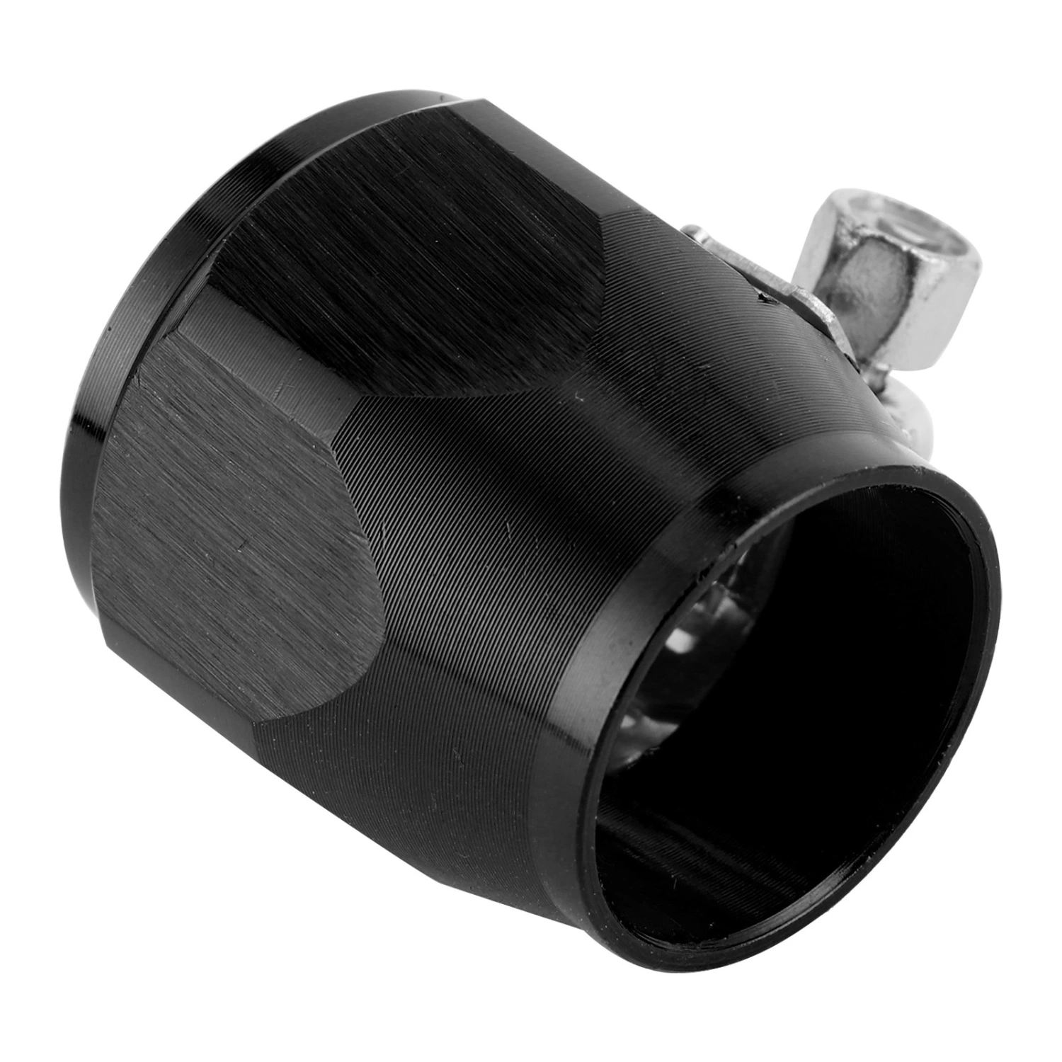 BuyWeek Hose Finisher Clamp Pipe End Cover Fitting Adapter Clip Connector 8AN for Fuel Oil Gas Air LineBlack