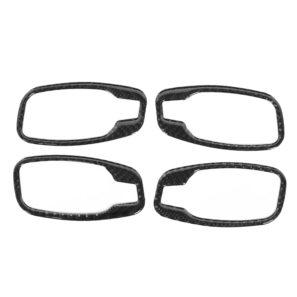 4pcs Interior Door Handle Cover Trim Soft Carbon Fiber Fit for 5 Series E60/E61 2006-2010