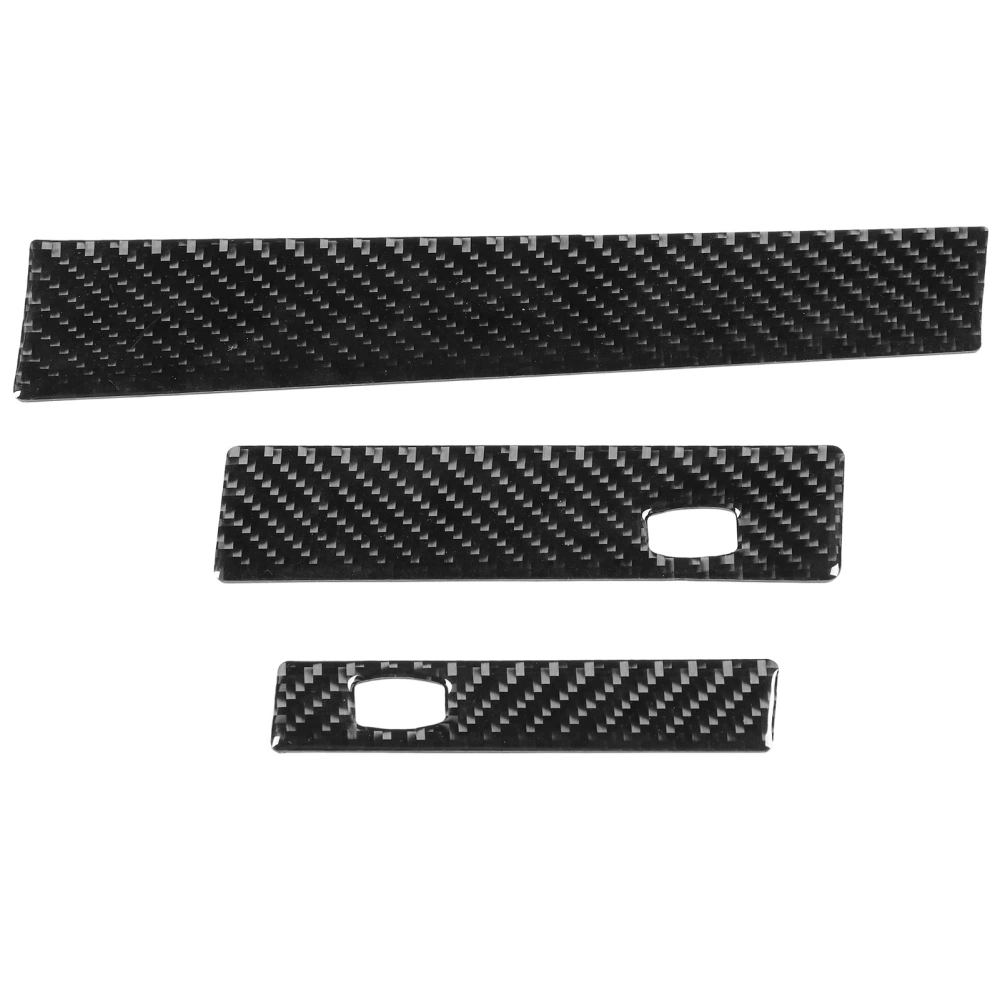 3pcs CoPilot Cup Holder Trim Strip Carbon Fiber Decoration Fit for 5 Series E60/E61 20042010