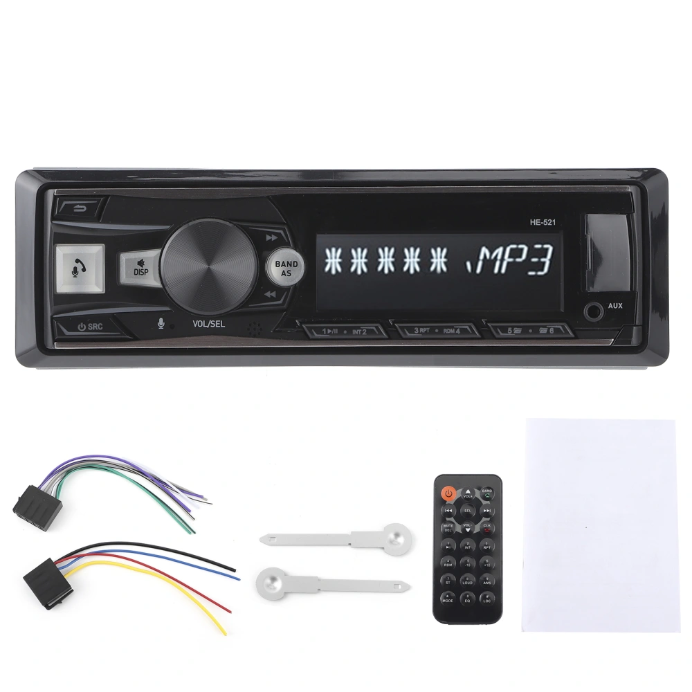 12V Car FM Radio Bluetooth MP3 Audio Player Support AUX USB Remote Control with Detachable Panel