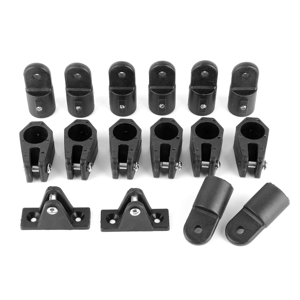 16pcs Set Boat Deck Hinge Jaw Slide Eye End Cap Nylon Fitting for 22mm 7/8in Pipe or Tube