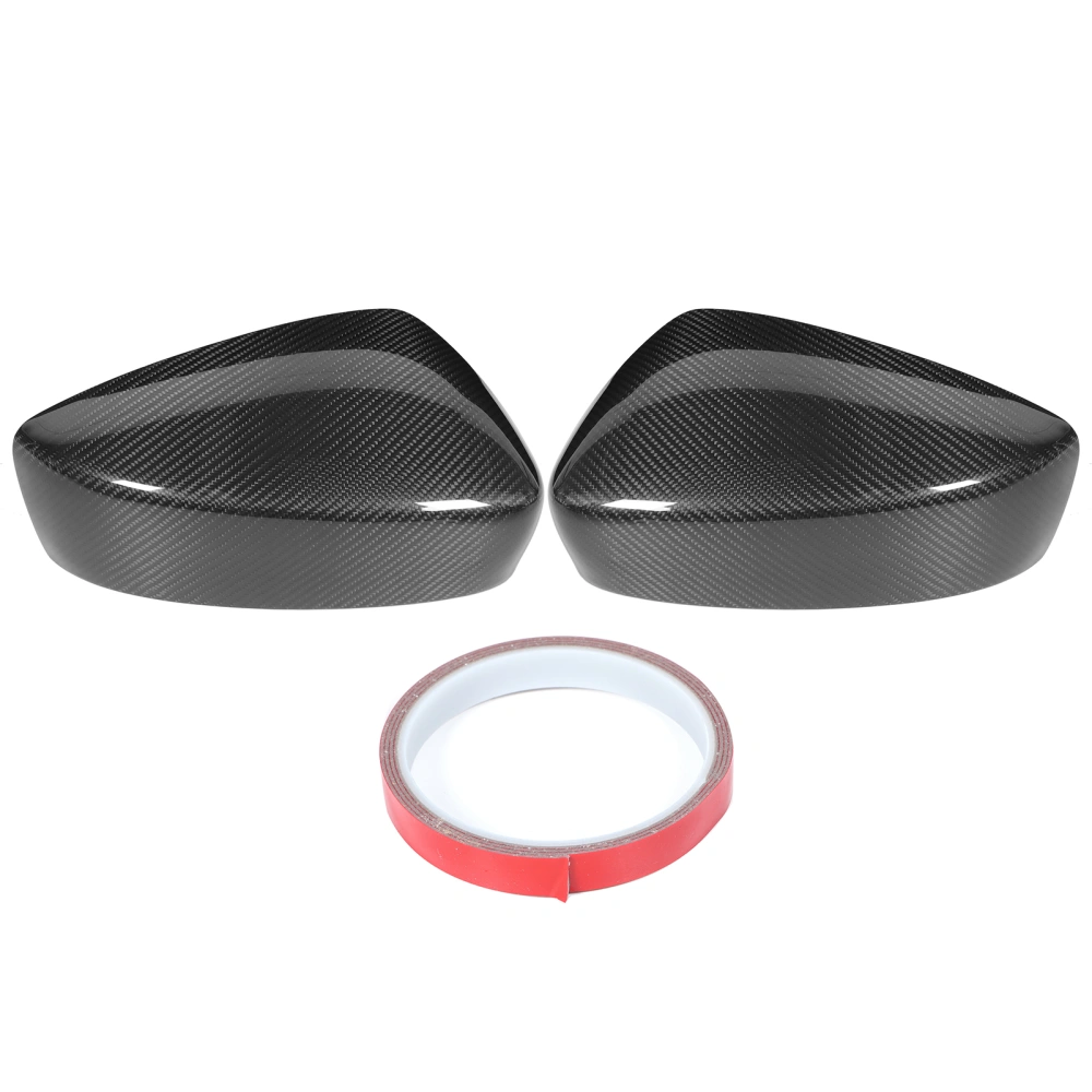 Pair Dry Carbon Fiber Rearview Mirror Cap Cover Protector Trim Fit for Mazda 3 Axela 2017‑2018