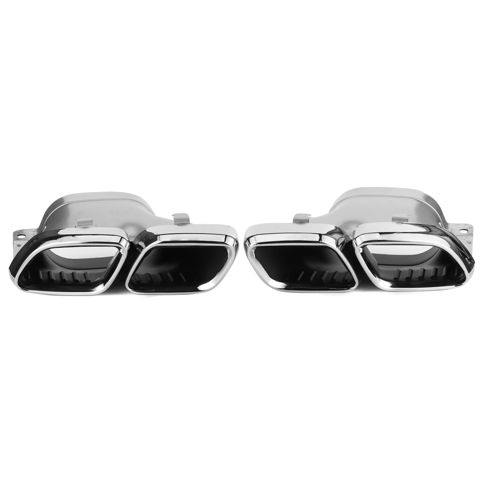 Pair Quad Exhaust Tips Tail Throat 4 Outlets Fit for MercedesAMG C63/S W205 S205 C205 A205 Facelift 2019+(Glossy Silver )