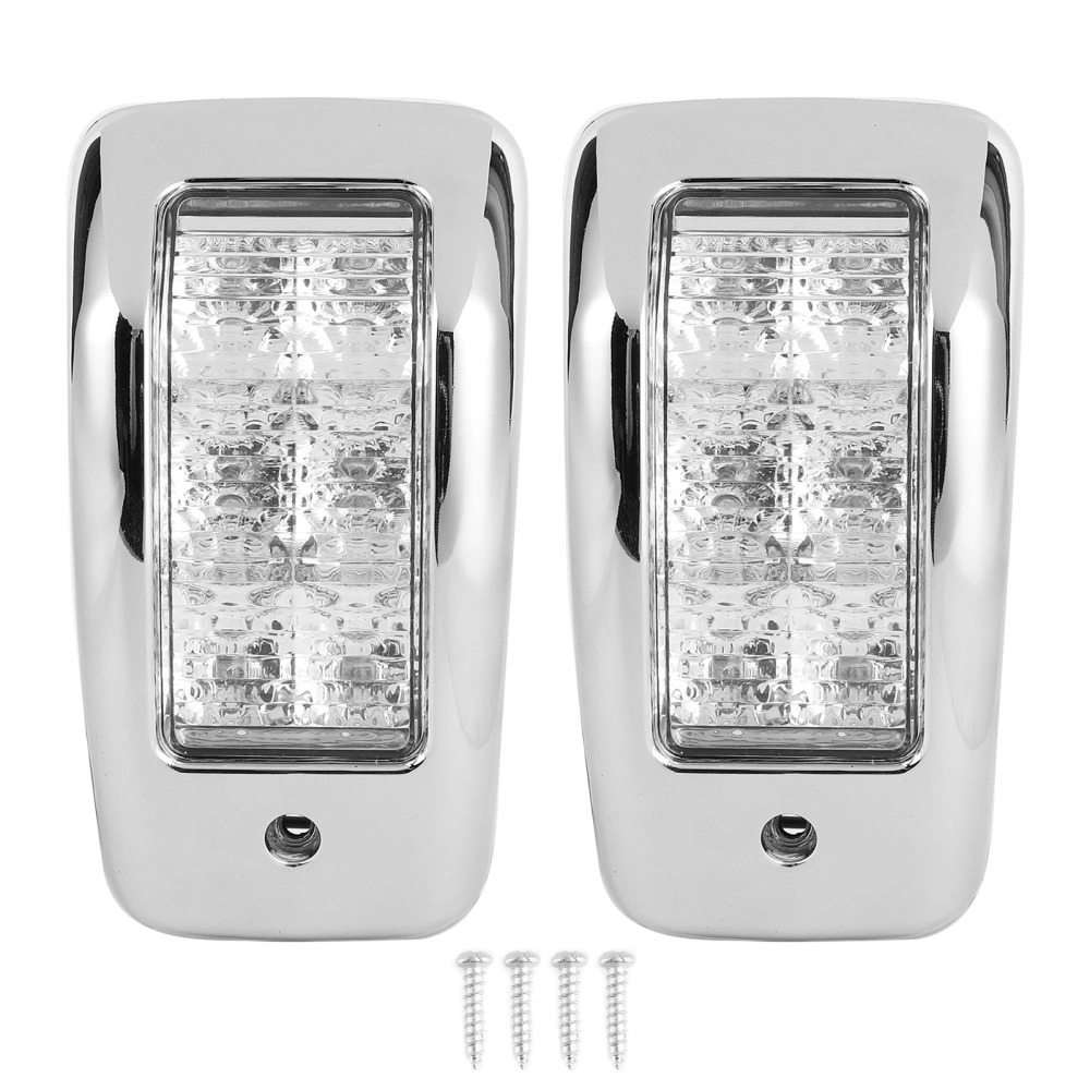 BuyWeek Pair Universal Car Roof Lamp Interior 6 LED 24V Ceiling Top Indicator Electroplate Light