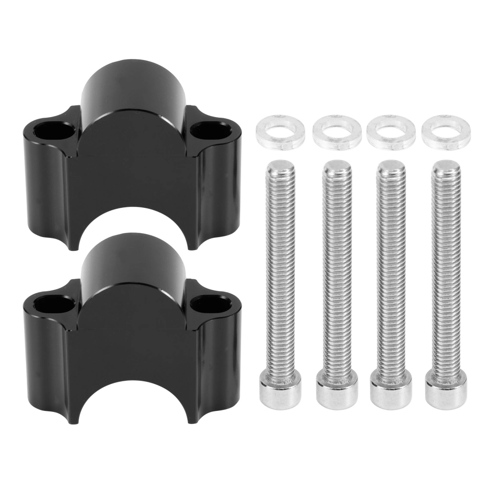 7/8in 30mm Handlebar Risers Clamp Bars Kit Universal Parts for Motorcycle Off Road ATV(Black )