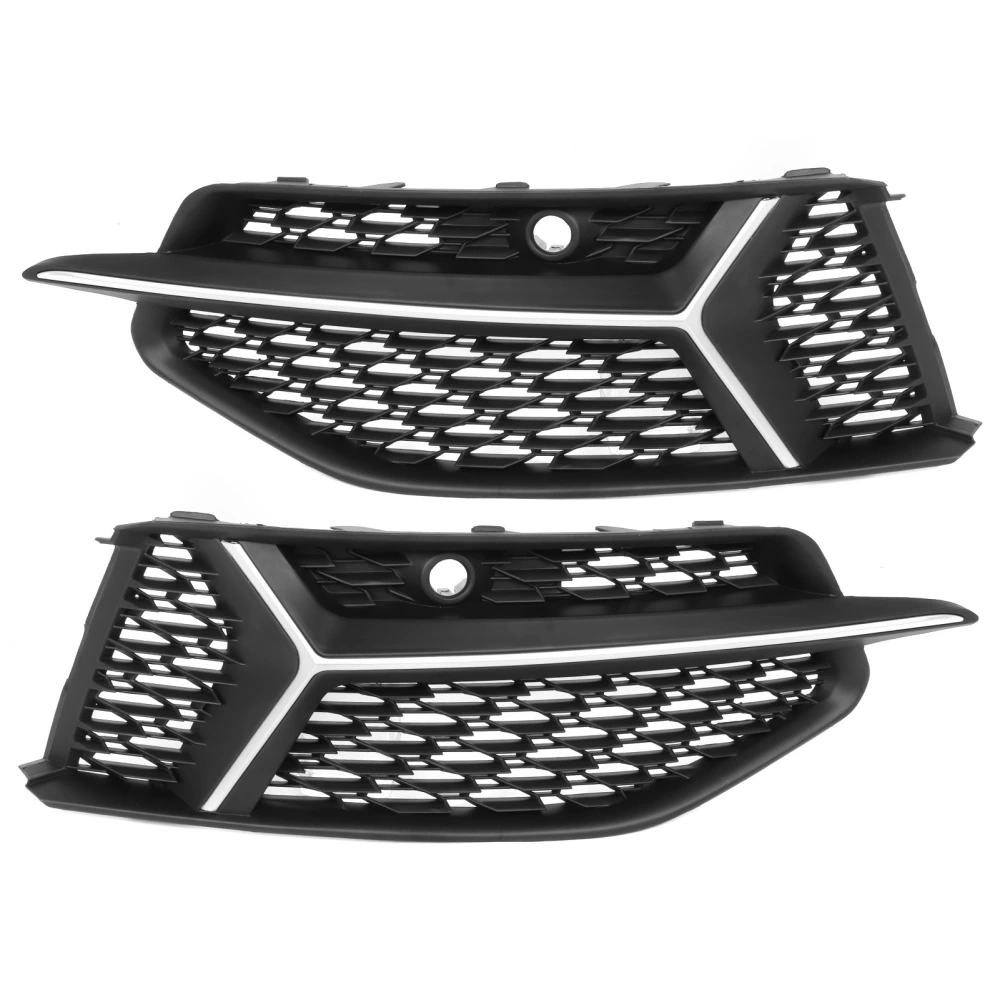 Glossy Black Honeycomb Mesh for RS6 Style Fog Light Grilles Grills For A6 C8 2019‑2020Matte Black + Matte Chrome