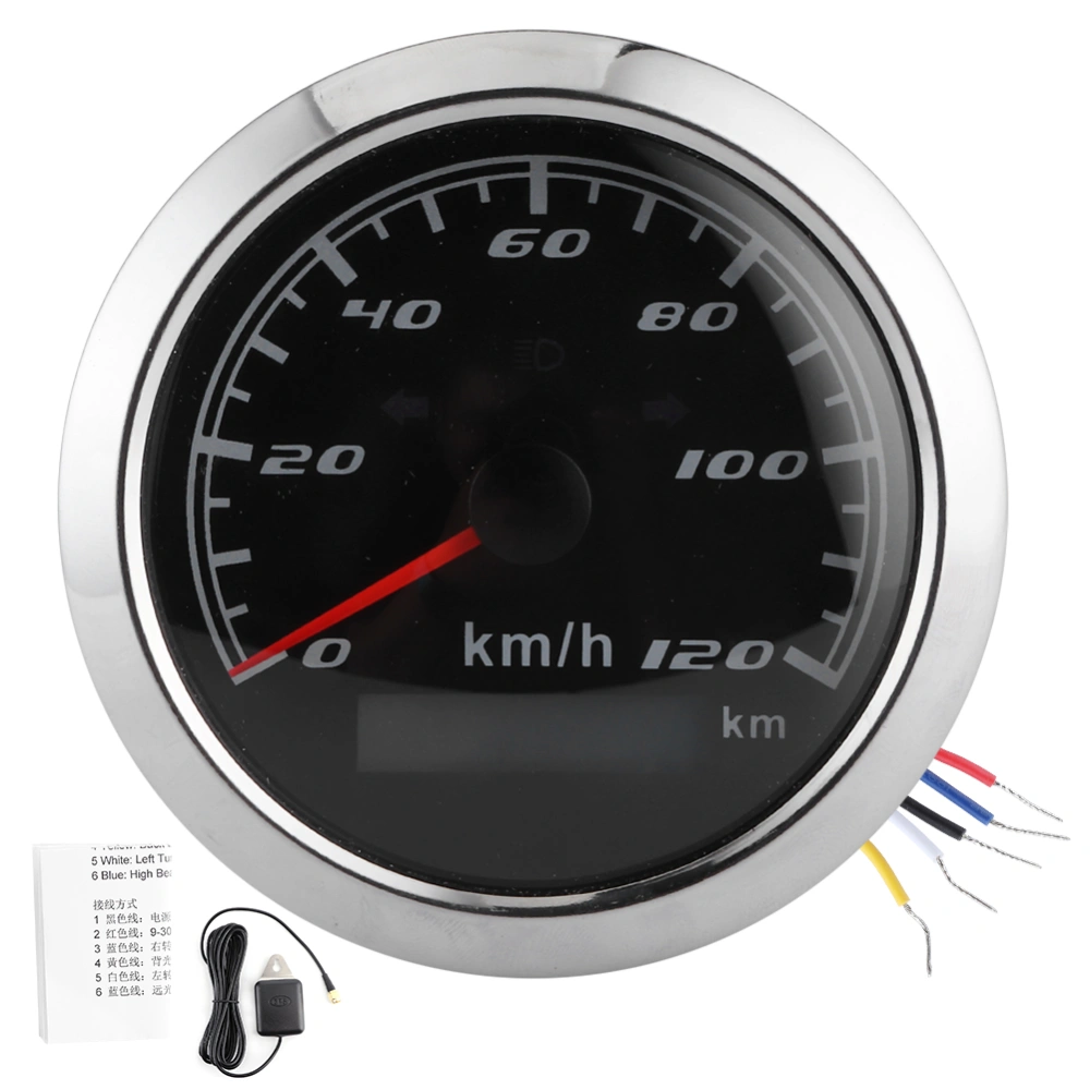 932V 3.3in GPS Speedometer 120Km H IP67 Waterproof AntiFog Gauge for Car Motorcycle