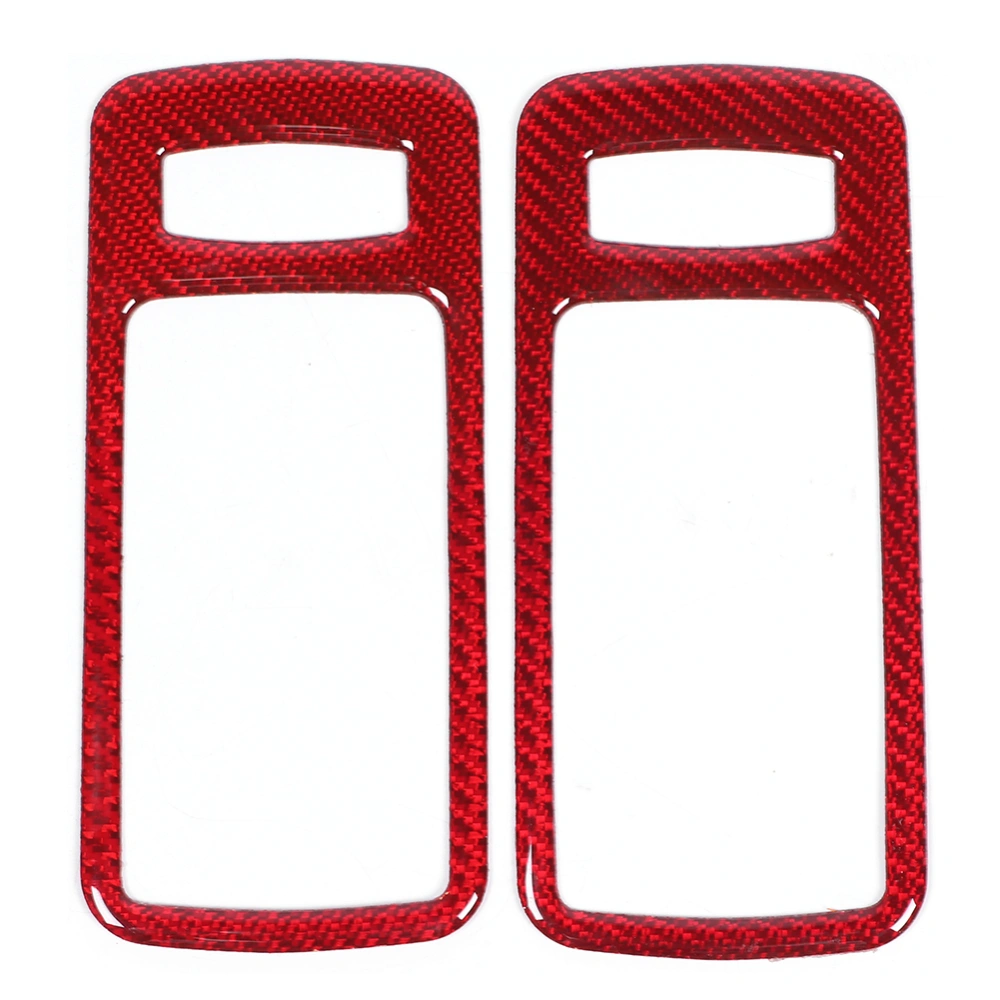 BuyWeek 2Pcs Car Door Handle Cover Interior Red Carbon Fiber Trim Sticker Fit for Ford Mustang 09‑13