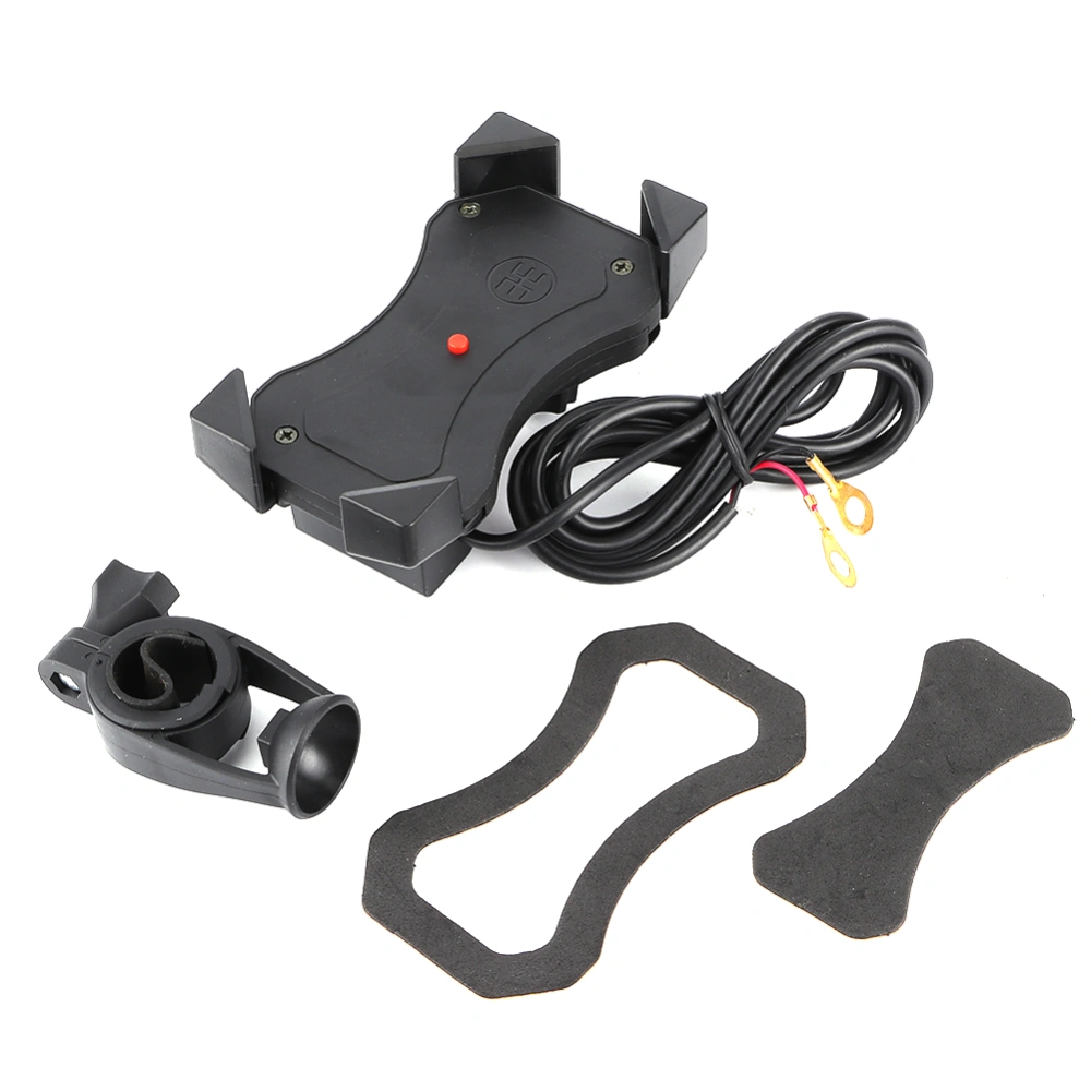 BuyWeek 12V Phone Holder Bracket Motorcycle Handlebar Mount Clip with USB Charging for 3.5‑6 Inch Mobile Phone