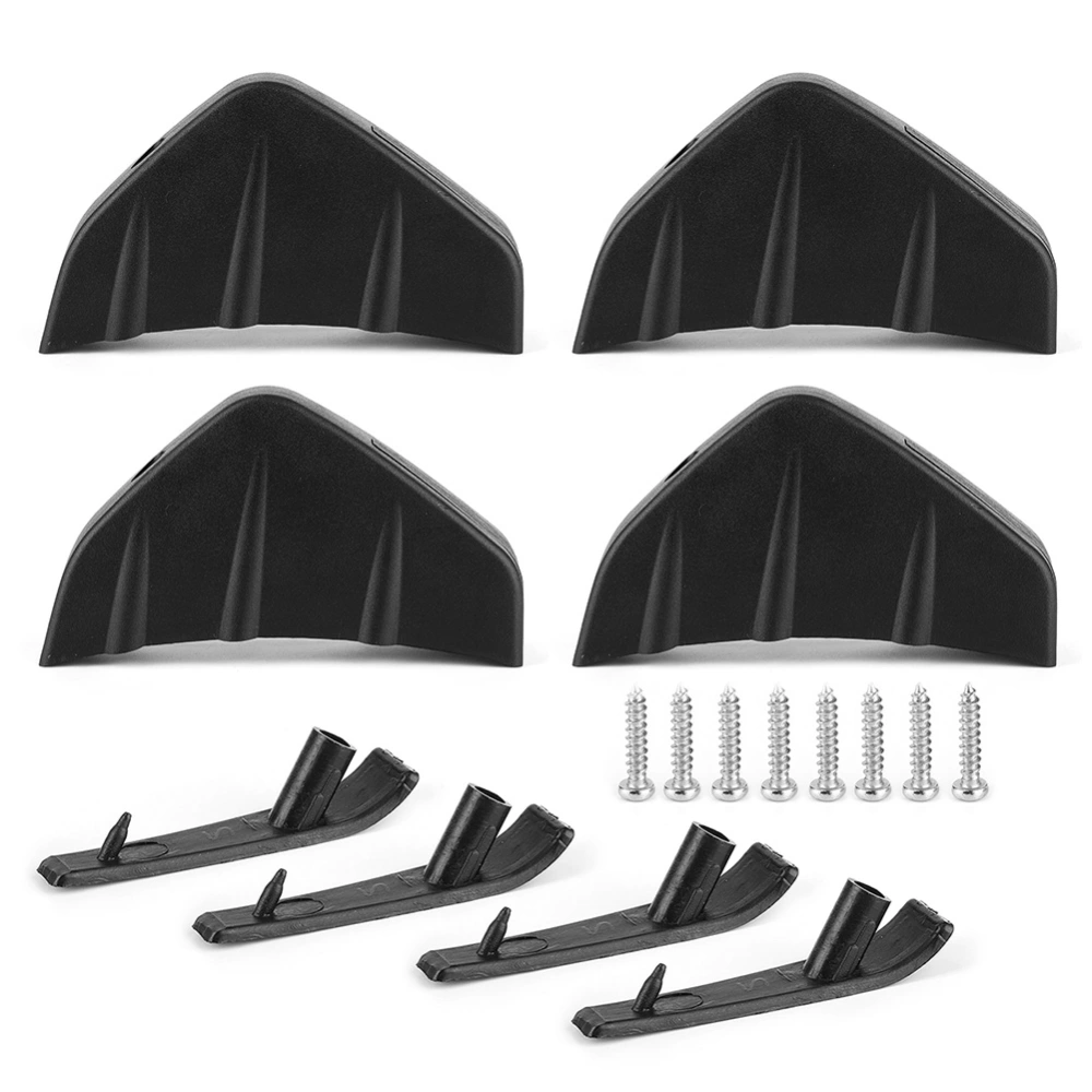 BuyWeek 4pcs Car Rear Bumper Lip Spoiler Fin Black Color Auto Universal Modified Accessory