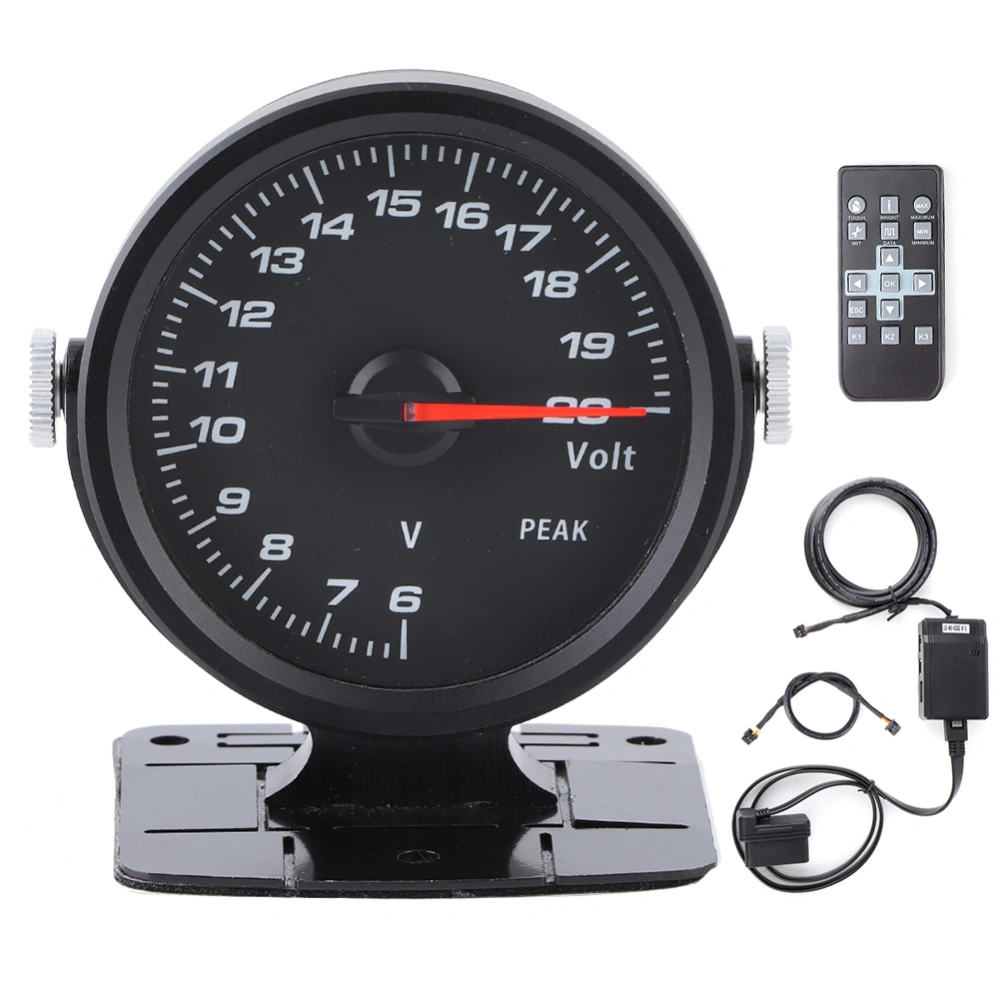 CAMMUS 60mm/2.4in Volt Gauge Tinted 17 Color OBD2 Racing Voltage Meter Auto Car Voltmeter