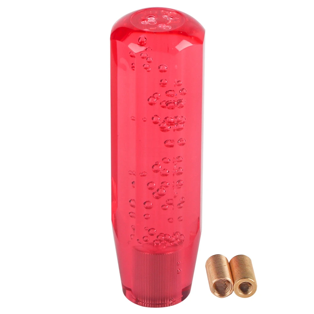 15cm Red Car Universal Acrylic Shift Stick Knob Crystal Transparent Bubble Gear Shifter Head