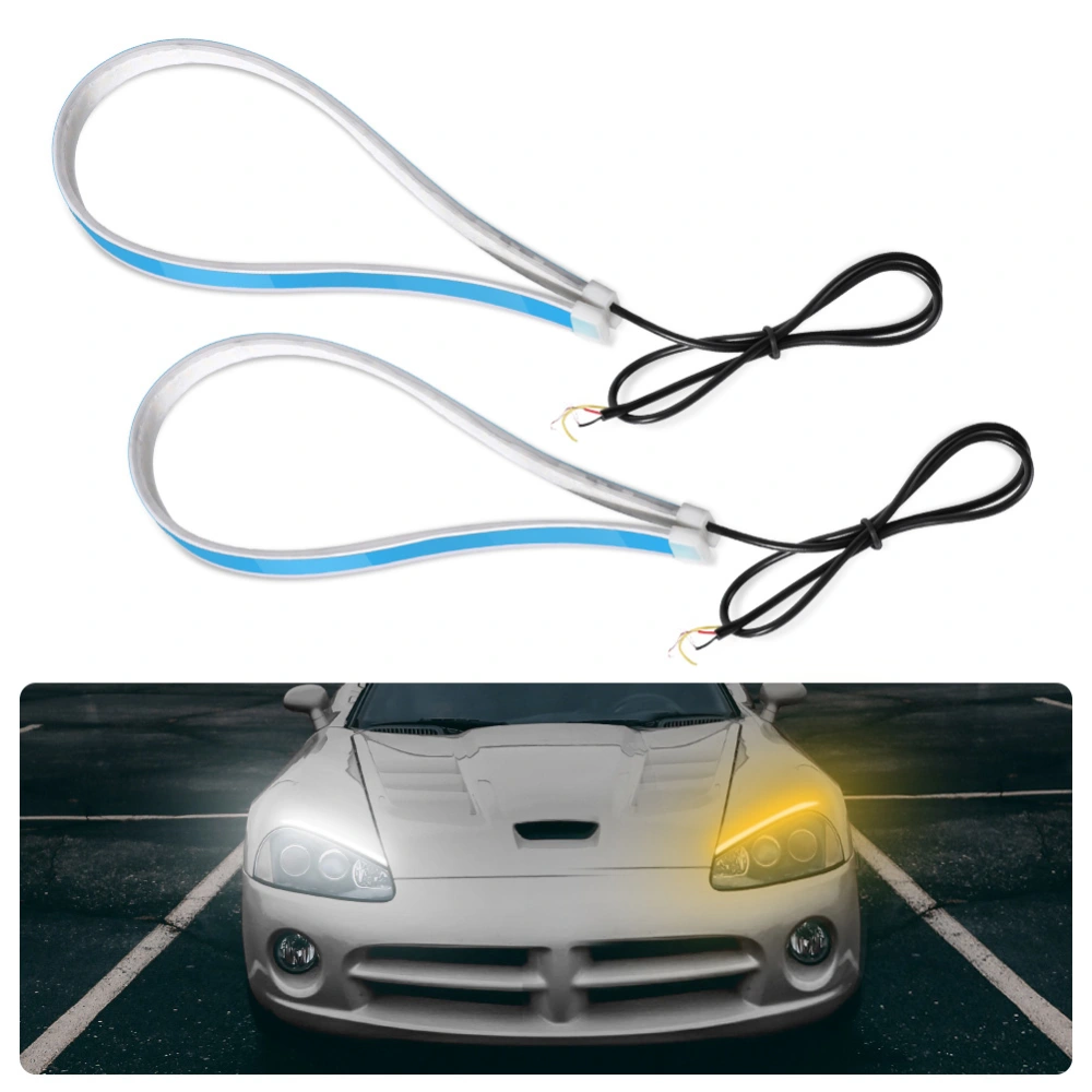 60cm Ultra Thin Car Soft Tube LED Strip Daytime Running Light Turn Signal Lamp