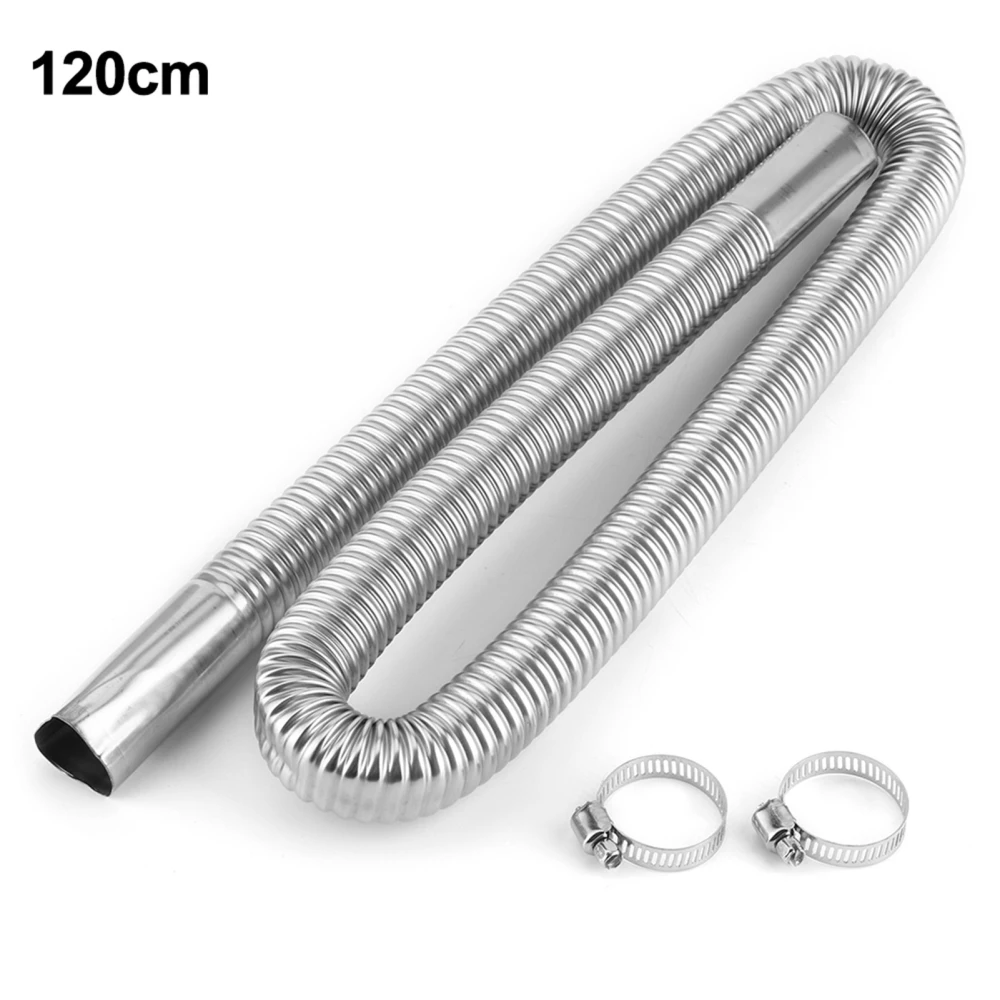 Stainless Steel Parking Air Heater Exhaust Pipe Diesel Gas Vent Hose 2.5cm/1in Inner Diameter120cm/47.2in