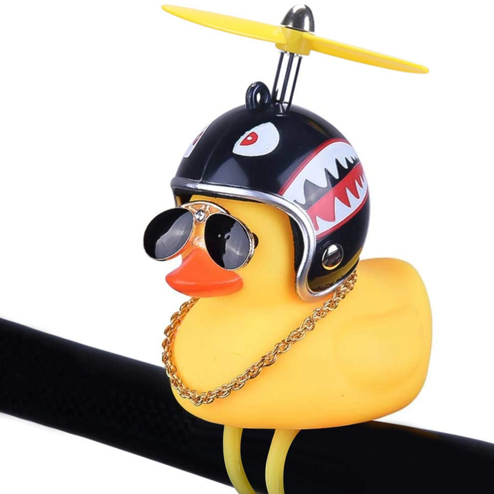 Duck Toy Car Ornament Yellow Duck Car Dashboard Decorations with Propeller Helmet for Adults Children