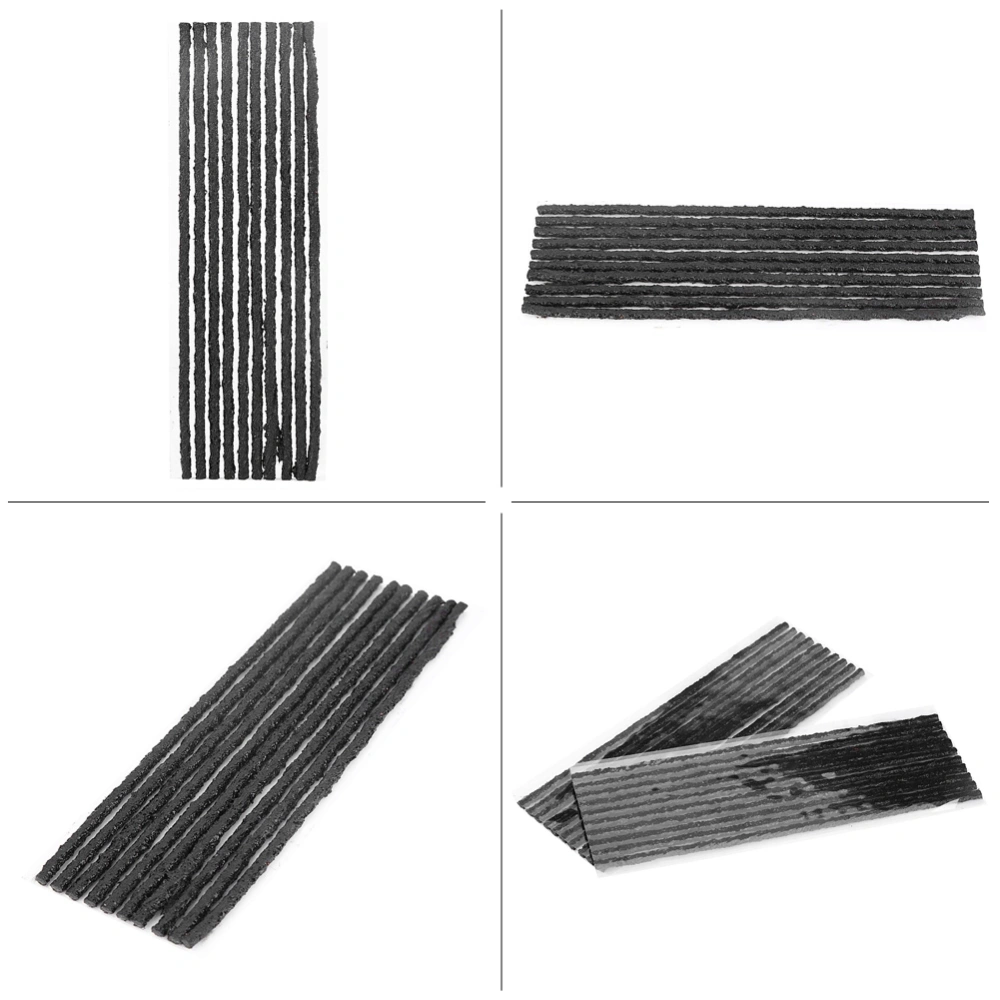 50pcs Black Tubeless Tyre Tire Puncture Repair Seal Rubber Strips Car Motorcycle 200*3.5mm