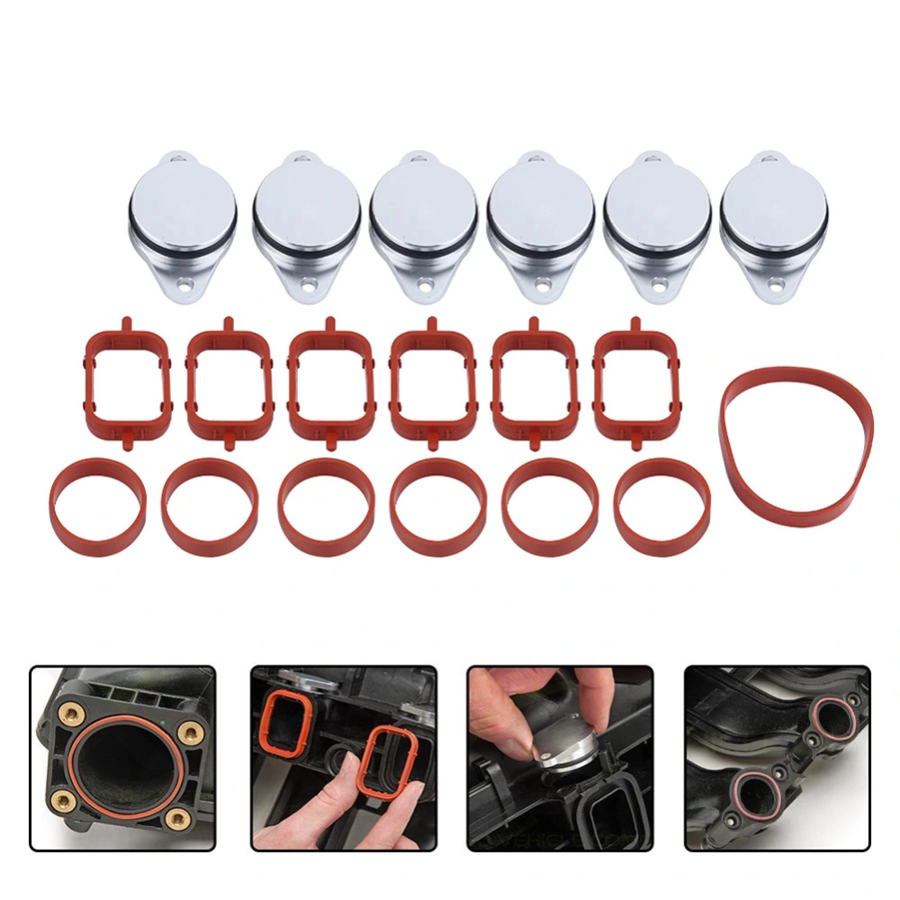 6x 33mm Diesel Swirl Flap Blanks Bungs Intake Gaskets Kit for BMW 320d 330d 520d 525d 530d 730d