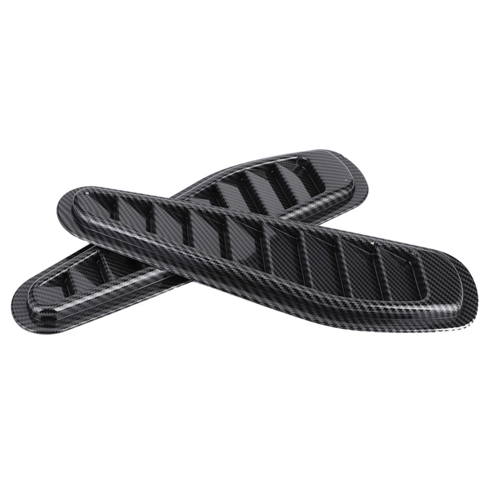 2pcs Carbon Fiber Style Car Air Flow Intake Decorative Scoop Bonnet Vent Hood Cover Universal