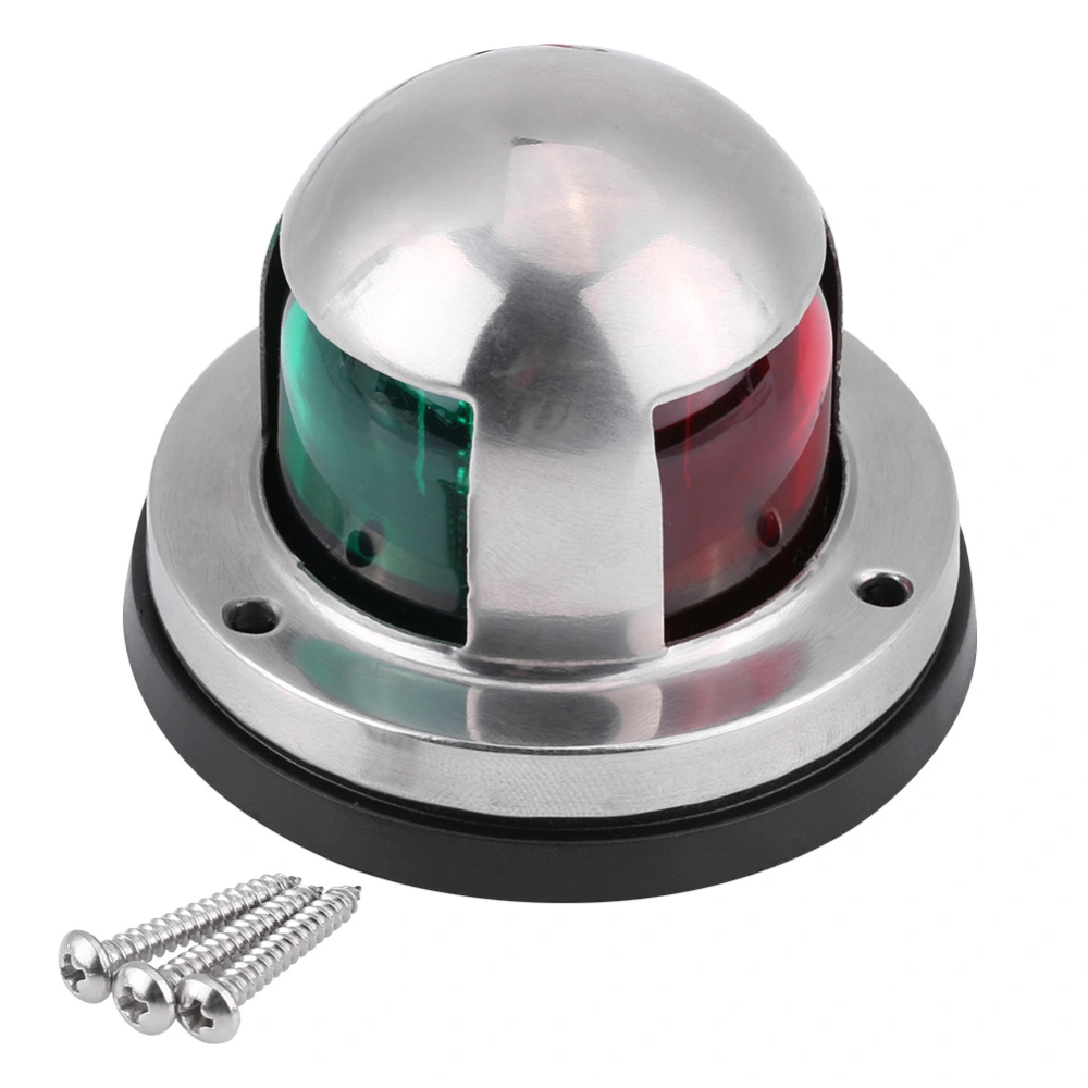 Marine Boat 12V Stainless Steel Red&amp;Green LED Navigation Signal Light Lamp Yacht Accessory