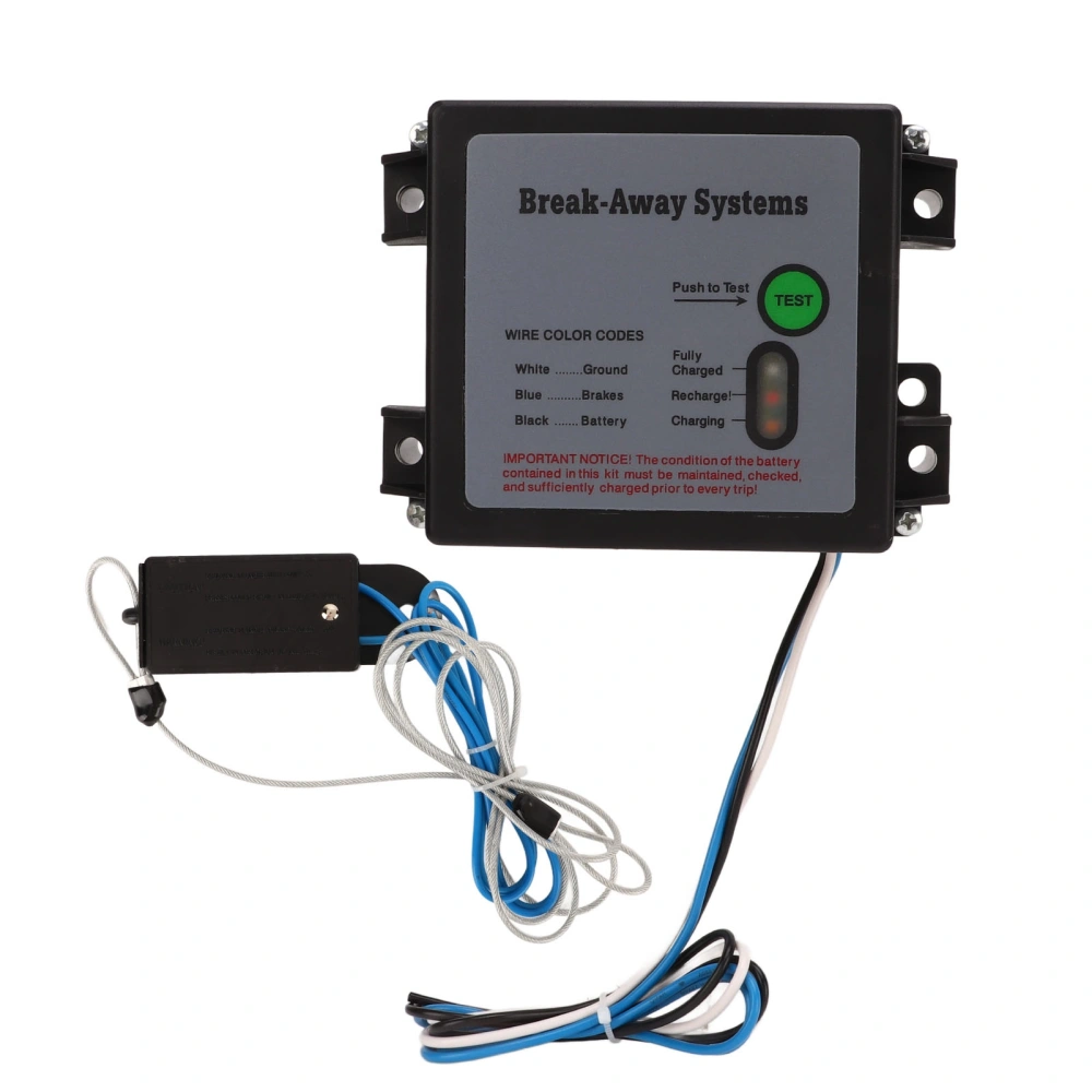 Trailer Brakes Breakaway Kit 12V LED Test Break Away System Universal for Vehicle