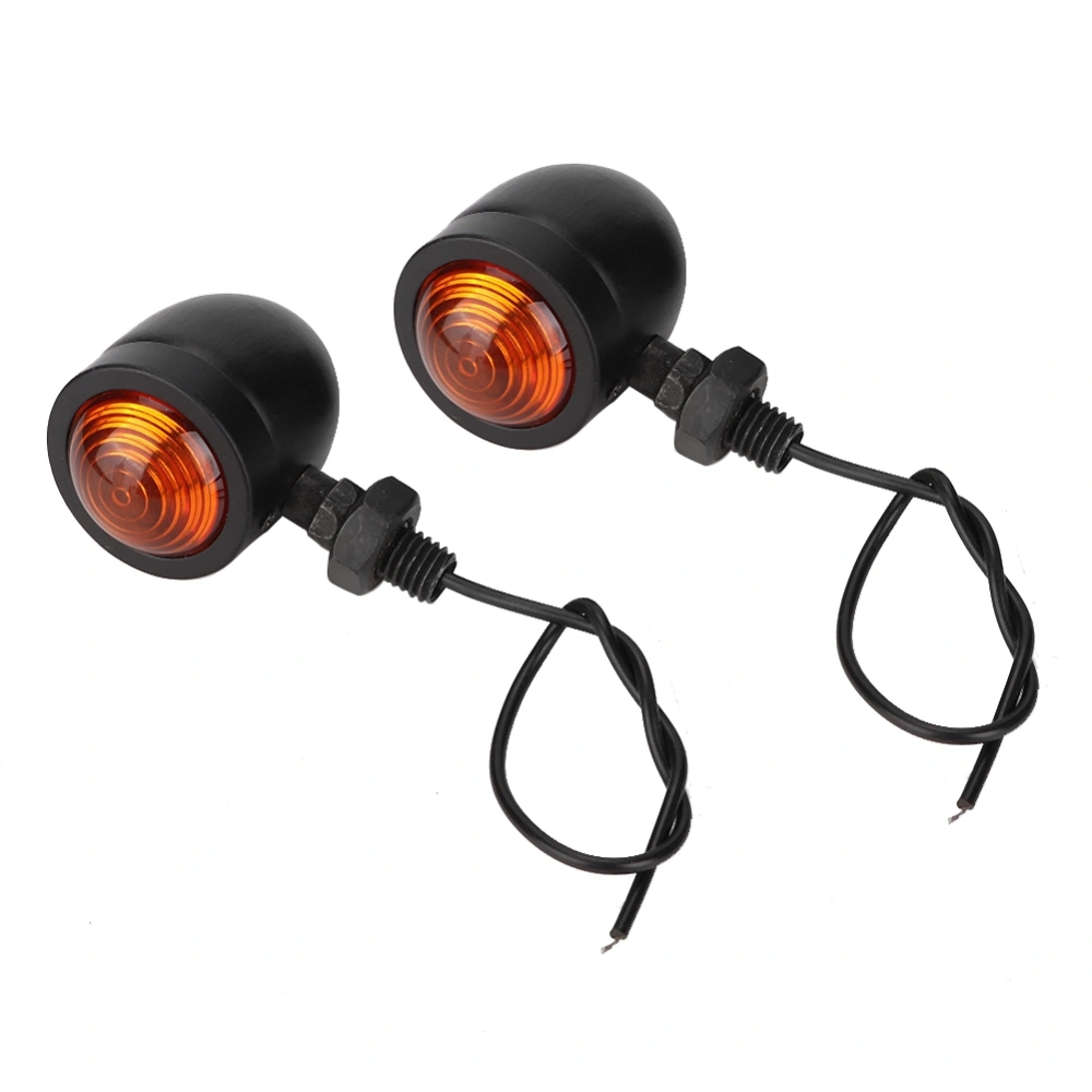 2Pcs Retro Metal Motorcycle Turn Signal Lights Indicators Lamp