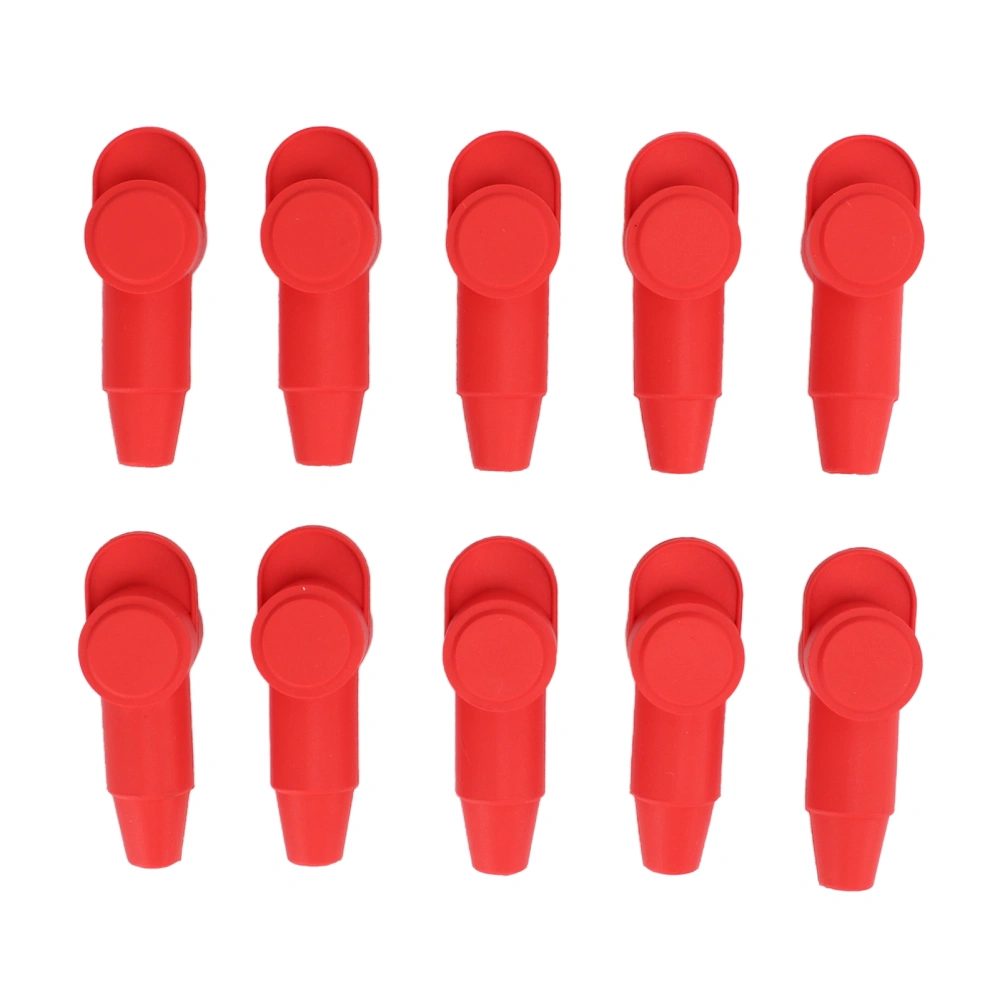 10PCS Terminal Cover Silicone Red Alternator Battery Stud Terminal Protector Relacement for 10‑2AWG Wire